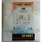 Arçelik S 6650 Elektrikli Süpürgeye Uygun Sentetik Toz Torbası