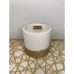 Arche Botanicals Beton Kap Ahşap Fitilli Paçuli Kokulu %100 Soya Mumu - Beyaz - 1 Adet