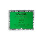 Arches 1711599 sulu boya bloğu, 20 yaprak sulu boya kağıdı, doğal beyaz, 300 g/m², yüksek renk haslığı, eskimeye karşı dayanıklı, ince taneli, 20 x 26 cm
