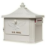 Architectural Mailboxes Hamilton Cast Alüminyum Post-Mount Posta Kutusu, HM200WAM, Beyaz