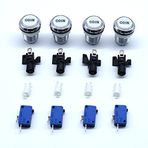 Arcity 4 Adet/Lot 30 mm Arcade LED Basma Düğmeleri Krom Aydınlatmalı Kaplama Bozuk Para Deseni Arcade Makinesi Oyunları Konsol MAME Jamma Parçaları 12 V Dayanıklı Yeni