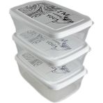 ARCLENA Gıda Saklama Kabı Erzak Saklama Kabı Meyve Sebze Et Balıkları Taze ve Kuru Tutmak Için 850 ml x 3'lü Set - Beyaz - Siyah