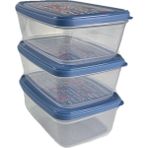 ARCLENA Gıda Saklama Kabı Erzak Saklama Kabı Meyve Sebze Et Balıkları Taze ve Kuru Tutmak Için 850 ml x 3'lü Set - Gece Mavisi