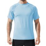 Arcweg Rashguard erkek kısa kollu tişört, UV korumalı, elastik, hızlı kurur, güneş tişörtü, UPF 50 üst giyim, fonksiyonel tişört, fitness tişörtü, sörf, koşu, balık tutma, yürüyüş için, M-3XL, Mavi 1,