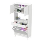 Arda Banyo Dolabı, Üst Kapak ve Göz Alt Çekmece ve Sepet (14 Farklı Genişlik Seçeneği) (70 cm)