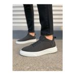 Arda Erkek Ayakkabı Jy204 Flex Bağcıklı Keten Kumaş Erkek Günlük Sneaker Ayakkabı Kbt - Siyah