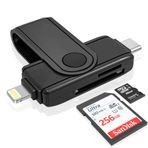 Ardaddyn USB C Lightning SD kart okuyucu iPhone 15 iPad Mac için - 2'si 1 arada Micro SD/SD kart adaptörü (aynı anda iki kart okuyun), taşınabilir dijital kamera adaptörü hafıza kartı okuyucu, tak ve çalıştır