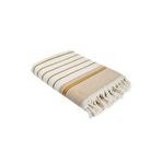 Arden Banyo Havlusu %100 Organik Pamuk Karışımlı Kenevir Havlu Hardal-Bej 70x140 Cm