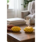 ardesta El Yapımı Baloncuklu İkili Tealight Mumluk | Taş Tozu, Seramik Görünümlü Dekoratif Set