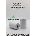 Ardıçsan 56X16 Termal Yazarkasa Kağıdı Pos Rulosu - 200 Adet