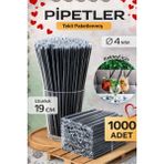Ardin 1000'LI Siyah Pipet 4 Mm-19 cm Jelatinli -Tek Tek Paketli