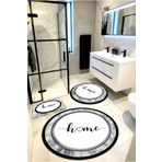 Ardizayn Home, Pamuk Dokuma Taban Yuvarlak Banyo Halısı (100X100-60X60-40X60 CM 3'LÜ SET)