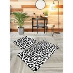 Ardizayn Leopar - (SİYAH), Dokuma Taban, Yuvarlak Banyo Halısı (60X100-40X60 CM 2'Li SET) - Gold