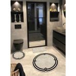 Ardizayn Olympos, Kaymaz Dökülmez, Taban Yuvarlak Banyo Halısı (100X100-60X60-40X60 CM 3'LÜ SET) - Gold
