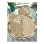 Ardizayn Paye (GOLD) - Dokuma Taban, Bambu, Yuvarlak Banyo Halısı (100X100-60X60-40X60 CM 3'LÜ SET)