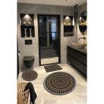 Ardizayn Taba, Kaymaz Taban Yuvarlak Banyo Halısı (100X100-60X60-40X60 cm 3'lü Set) - Renkli