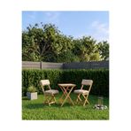 ARDORA Duo Balkon Bahçe Mutfak Katlanır Masa Bej Rengi Minderli Sandalye Bistro Set