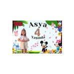 arduçlazer mickey mouse miki mouse doğum günü afişi flaması brandası 150x100 cm