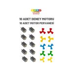 Arduino 10 Adet Deney Motoru ( Dc Motor) + 10 Adet Deney Motoru Pervanesi