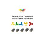 Arduino 5 Adet Deney Motoru ( Dc Motor ) + 5 Adet Deney Motoru Pervanesi
