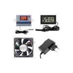 Arduino Kuluçka Makinesi Seti - 4 Parça - W3001 Termostat 220V - Isı Nem Ölçer - 12V Adaptör - 80x80 12V Fan
