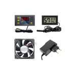 Arduino Kuluçka Makinesi Seti - 4 Parça - W3230 Termostat 220V - Isı Nem Ölçer - 12V Adaptör - 80x80 12V Fan