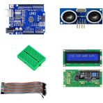 Arduino Uno R3 Mesafe Ölçüm Seti (HC-SR04 & LCD 2X16 Ic2 Modül) (Bağlantı Şeması ve Örnek Kodlarla) - Yeşil