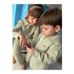 Arel Kids Cep Detaylı Yakalı Gömlek ve Cep Detaylı Lastikli Pantolon Müslin 2'li Alt Üst Takım arelmsln