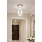 Arel Tekli Plafonyer Modern LED Avize Kristal Görünüm(Beyaz Işık)Enerji Tasarruflu Antre Cafe Hol - Gold