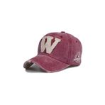 Arel - W Model Eskitme Beyzbol Şapkası, Bordo Renk, Vintage Yıpranmış Görünüm, Pamuklu, KUTULU – Unisex Hat Cap