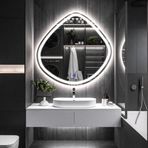 Arelu Led'li Lazer Kumlamalı Lavabo & Banyo Aynası (Dokunmatik Sensörlü) beyaz led'li 80 x 80