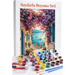 Aren Design Sayılarla Boyama Çerçeveli Hobi Seti Numaralı Tuval Fırça Boya Dahil Kasnak Porto 40X50