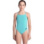 Arena 004765870 Mavi Girl's Team Swimsuit Challenge Solid Kız Çocuk Mayo