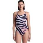 Arena 007158710 Multi Stripes Swimsuitalylace Back Kadın Yüzücü Mayosu