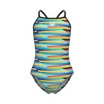 Arena 009006550 Çok Renkli Racing Stripe Swimsuit Lightdrop Back Çocuk Yüzücü Mayosu