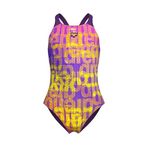Arena 009007909 Mor Multi Colours Swimsuit V Back Çocuk Yüzücü Mayosu