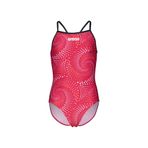 ARENA Girl's Fireflow SwimSuit Lightdrop Back Kız Çocuk Yüzücü Mayo, 14-15 Yaş, 010406400, Black Team Red, Kız Çocuklar