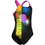 Arena Girls Swimsuit Dots Swim Pro Back Black Multicolor Shocking Pink Kız Çocuk Yüzücü Mayosu 010745559 - 14 - 15 Yaş