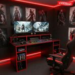 Arena Oyuncu Masası Rgb Işıklı Ledli Uzaktan Kumandalı Siyah