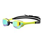 Arena Unisex Cobra Ultra Swipe Yarış Yüzme Gözlüğü Erkekler ve Kadınlar için Kaydırmalı Buğu Önleyici Teknoloji Polikarbonat Ayna Lens, Zümrüt/Siber Kireç