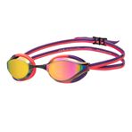 ARENA Unisex Python Ayna Yarış Yüzme Gözlüğü Erkekler ve Kadınlar için Buğu Önleyici Kaplamalı Lens Small Fit Max Comfort Çift Kayış, Bakır/Erik/Parlak Mercan