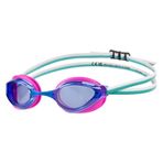 ARENA Unisex Python Yarış Yüzme Gözlüğü Erkekler ve Kadınlar için Buğu Önleyici Aynasız Lens Max Konfor Çift Kayış, Mavi/Fuşya/Su