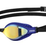 Arena Unisex Yetişkin Hava Hızı Buğu Önleyici Yarış Yüzme Gözlüğü Erkekler ve Kadınlar için Özel Hava Mühürleri Teknoloji Ayna Lens, Sarı Bakır/Mavi