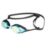 Arena Unisex Yetişkin Kobra Swipe Yarış Yüzme Gözlüğü Erkekler ve Kadınlar için Polikarbonat Ayna Lens Hidrodinamik Tasarım, Aqua/Siyah
