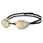 ARENA Unisex Yetişkin Python Yarış Yüzme Gözlüğü Erkekler ve Kadınlar için Buğu Önleyici Ayna Lens Max Konfor Çift Kayış, Altın/Beyaz/Siyah