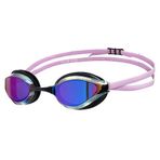 ARENA Unisex Yetişkin Python Yarış Yüzme Gözlüğü Erkekler ve Kadınlar için Buğu Önleyici Ayna Lens Max Konfor Çift Kayış, Menekşe/Siyah/Mor
