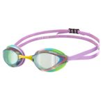 ARENA Unisex Yetişkin Python Yarış Yüzme Gözlüğü Erkekler ve Kadınlar için Buğu Önleyici Ayna Lens Max Konfor Çift Kayış, Yeşil/Menekşe/Yeşil