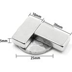 Arenes 2 Adet 20X10X5 mm Neodyum Magnet N35 Güçlü Mıknatıs Köşeli ve Dayanıklı Nikel Kaplama ( Lisinya )