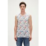 Areole Tank-Top Off-White Beyaz Desenli Erkek Atlet