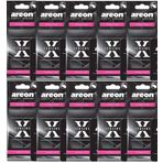 Areon X Araba hava spreyi kabarcık sakız sakız kolye asılı koku kokusu orijinal siyah karton dikiz aynası ev ofis 2D (10 paket)